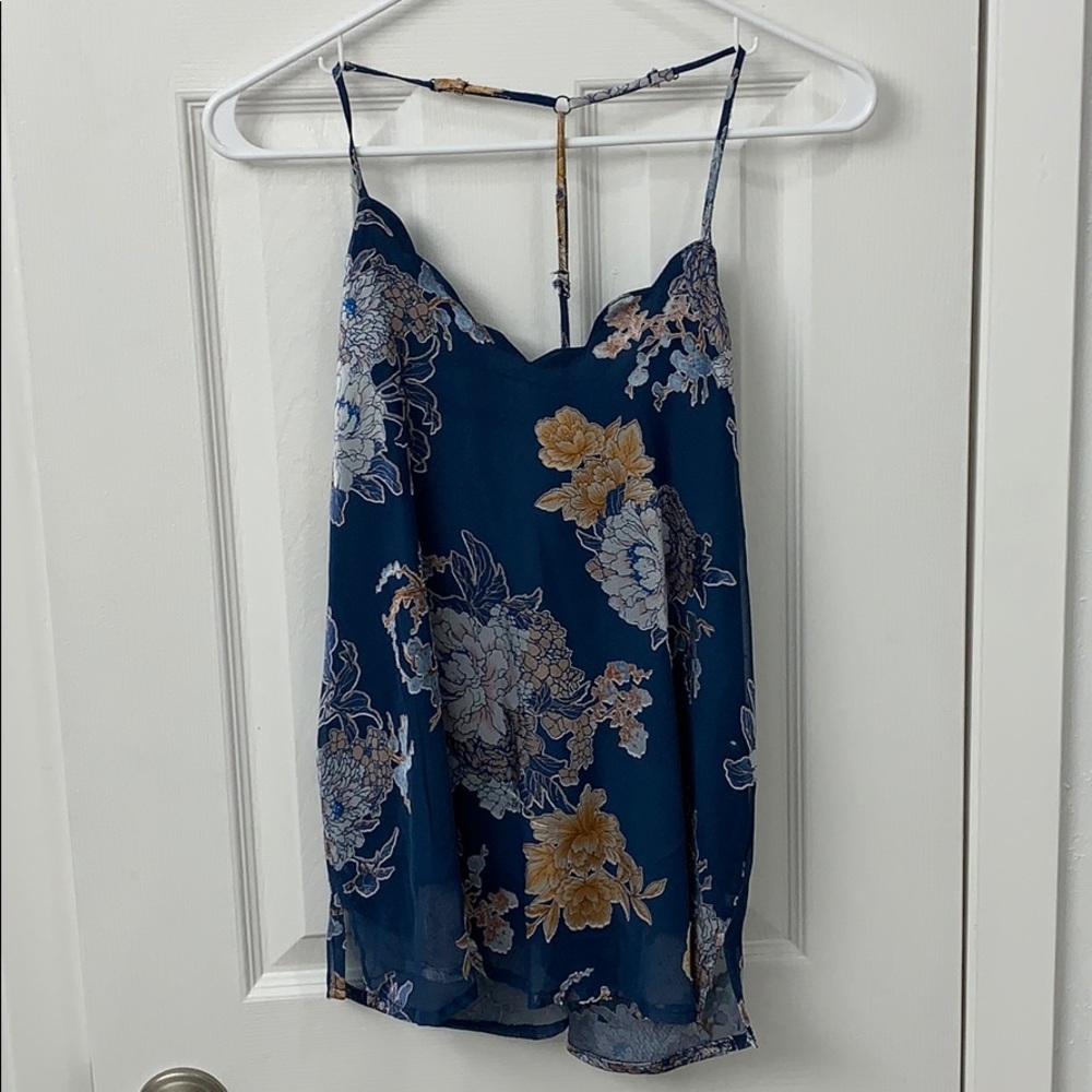 Nine Britton velvet detail floral camisole